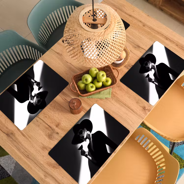 Vinilo para manteles individuales - Mujer - Vino - Chic — 3
