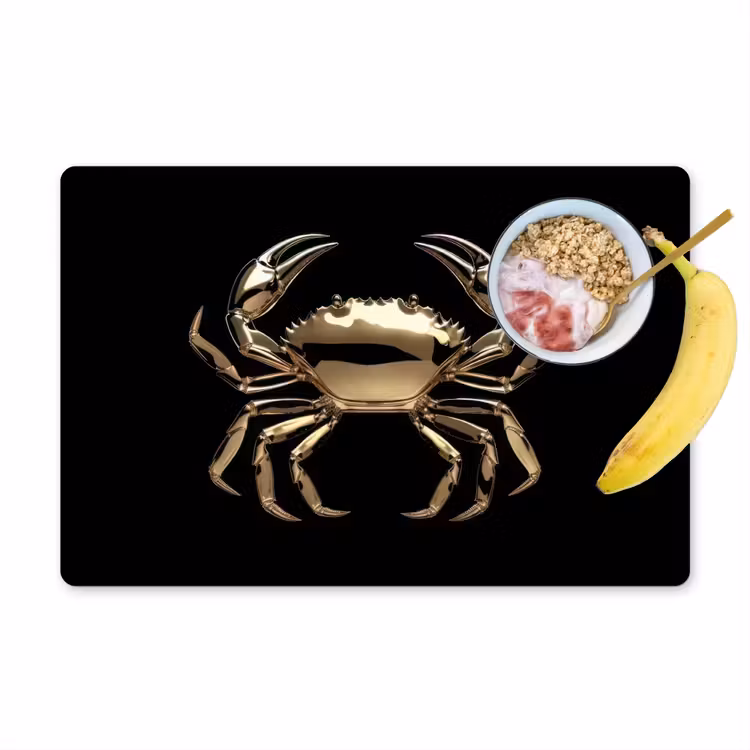 Vinilo para manteles individuales - Oro - Cangrejo - Animales - Negro — 1