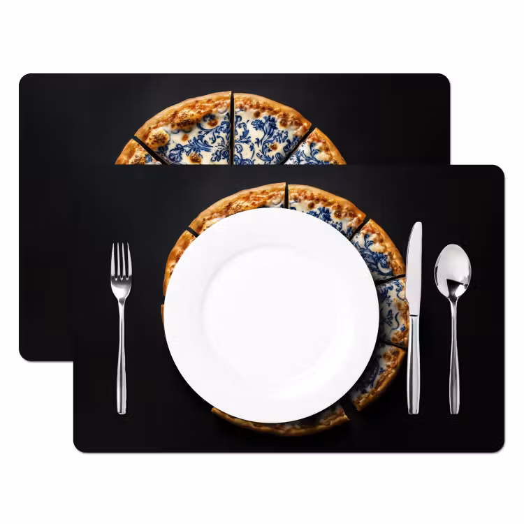 Salvamanteles - Pizza - Alimentos - Azul de Delft — 2