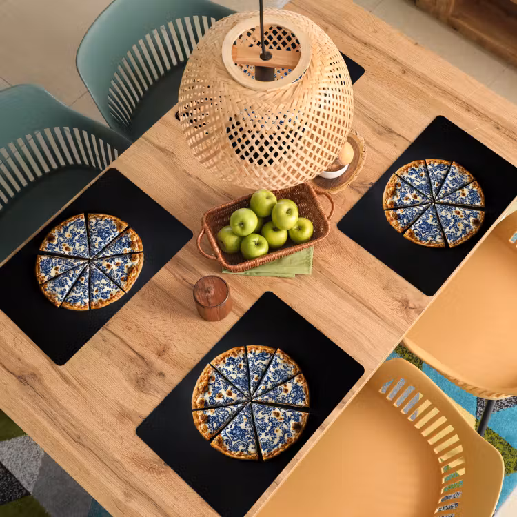 Salvamanteles - Pizza - Alimentos - Azul de Delft — 3