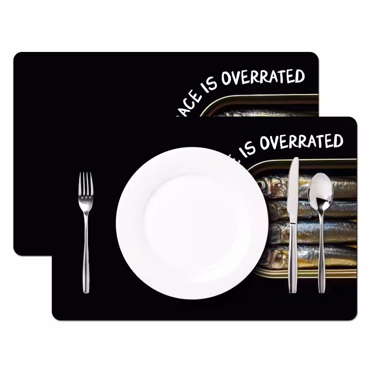Vinilo para manteles individuales - Sardinas - Texto - Pescado - Conservas — 2