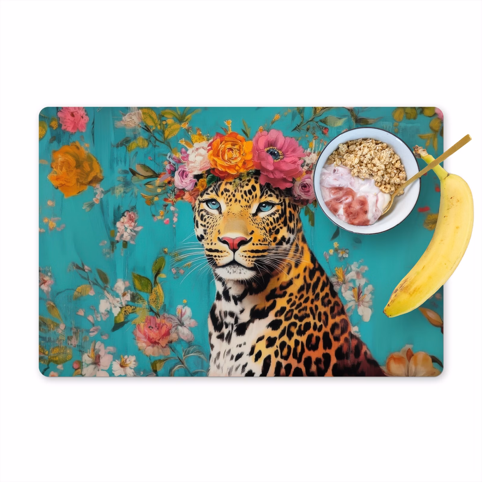 Salvamanteles - Leopardo - Flores - Corona — 1