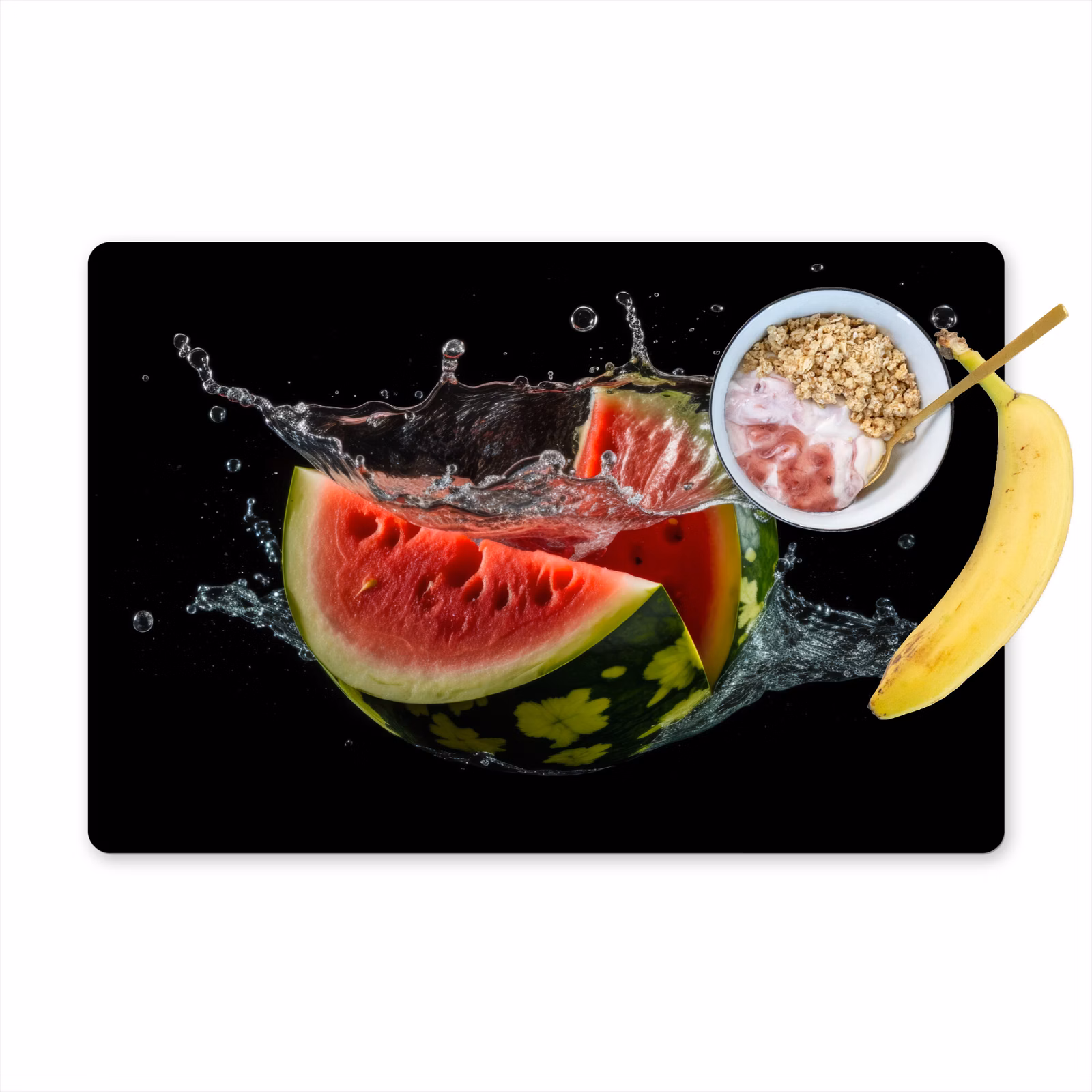 Vinilo para manteles individuales - Sandía - Negra - Agua - Fruta - Melón — 1