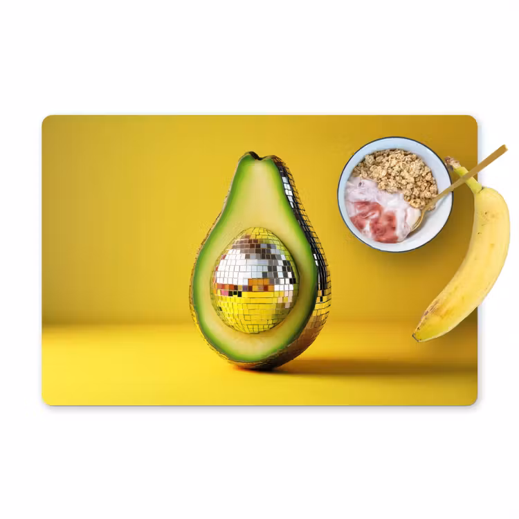 Salvamanteles - Aguacate - Discoball - Amarillo - Purpurina — 1