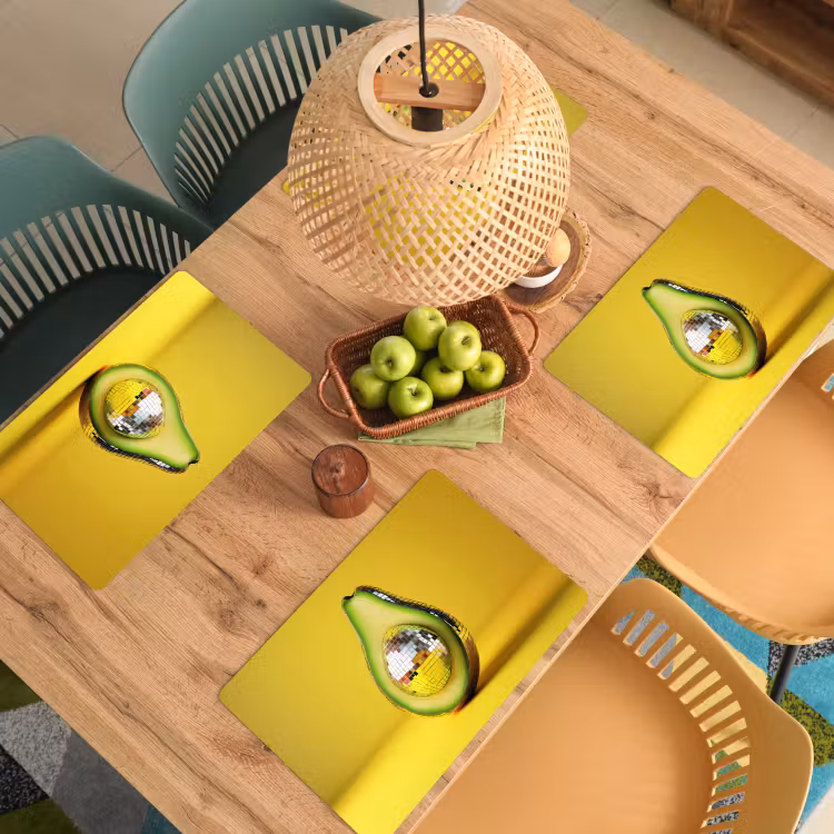 Salvamanteles - Aguacate - Discoball - Amarillo - Purpurina — 3