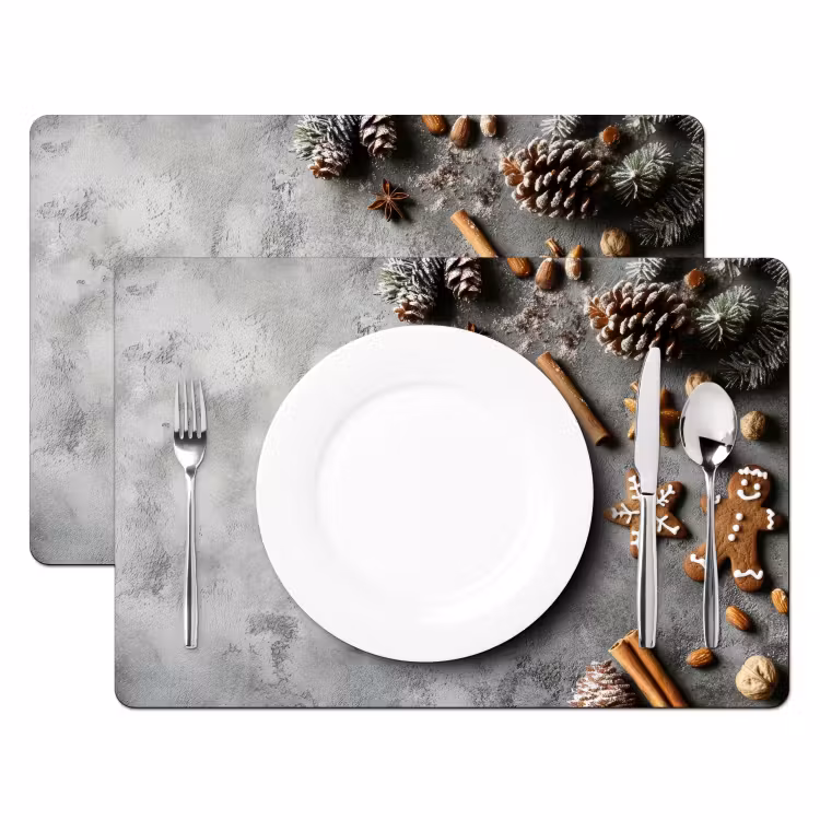 Salvamanteles - Navidad - Pastelería - Gris - Rural — 2