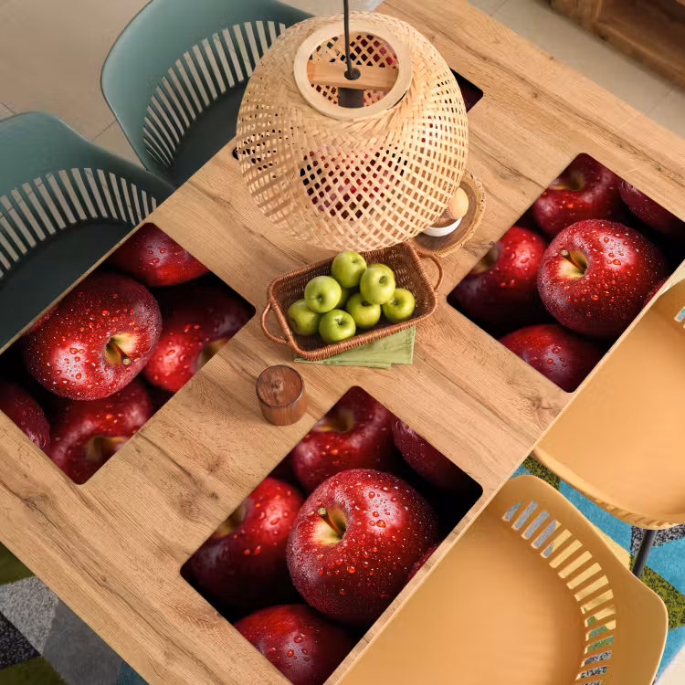 Vinilo para manteles individuales - Rojo - Manzanas - Frutas — 3