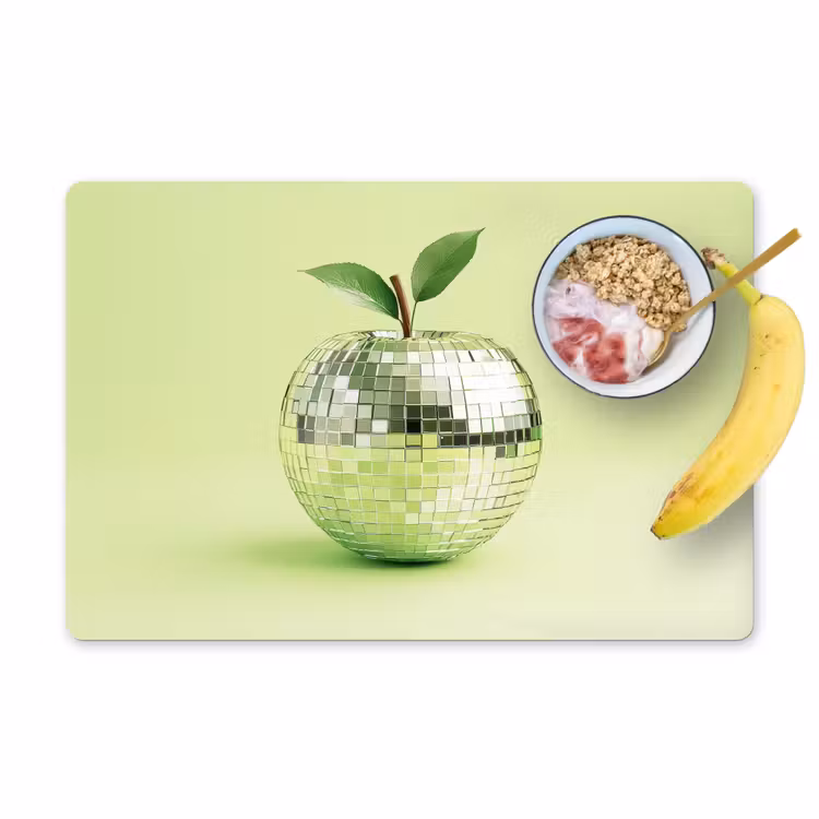 Salvamanteles - Verde - Disco - Decoración - Manzana — 1