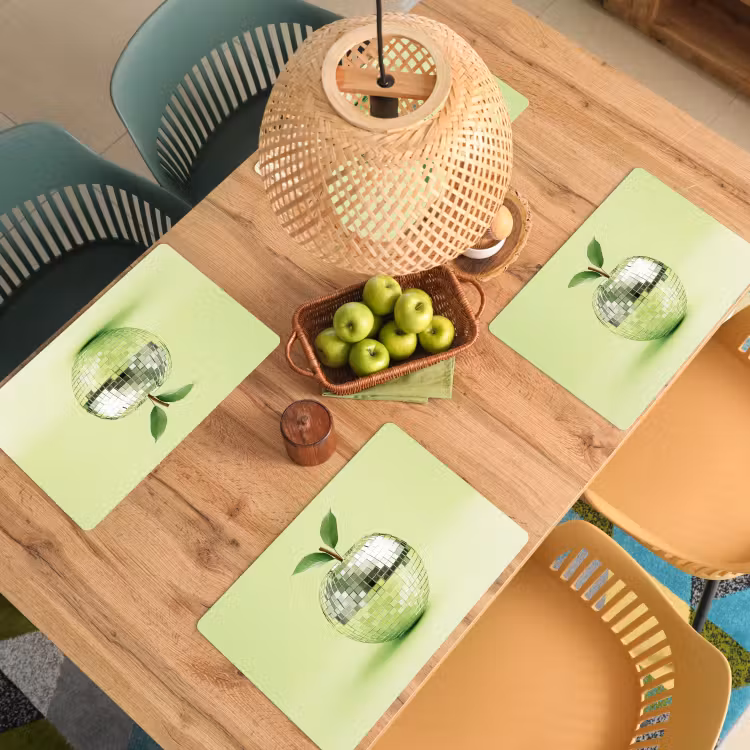 Salvamanteles - Verde - Disco - Decoración - Manzana — 3