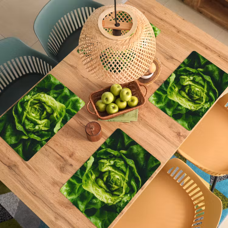 Vinilo para manteles individuales - Verduras - Lechuga - Verde — 3