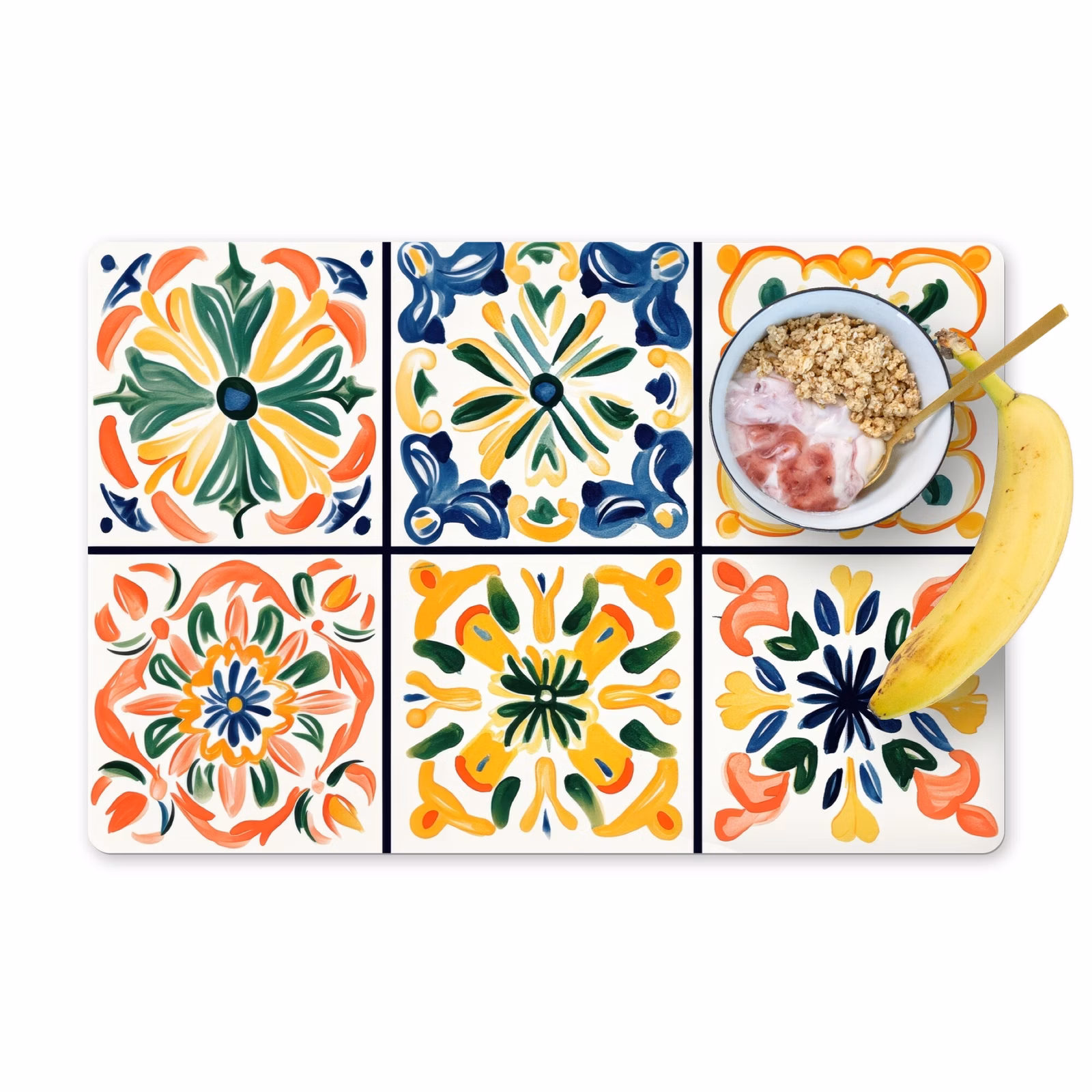 Salvamanteles - Español - Azulejos - Cerámica - Flores — 1