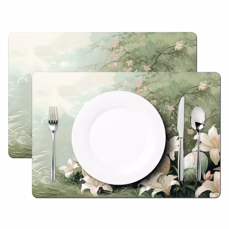Salvamantel – 6 piezas - Huevos de Pascua - Tonos pastel - Flores — 2