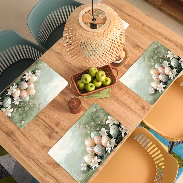 Salvamantel – 6 piezas - Huevos de Pascua - Tonos pastel - Flores — 3