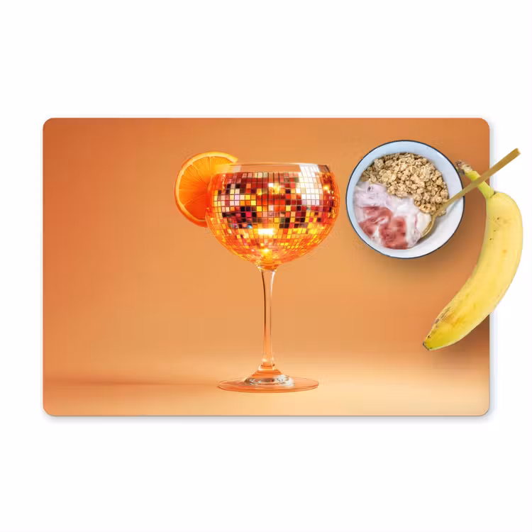 Salvamanteles - Bebida - Naranja - Purpurina - Disco — 1