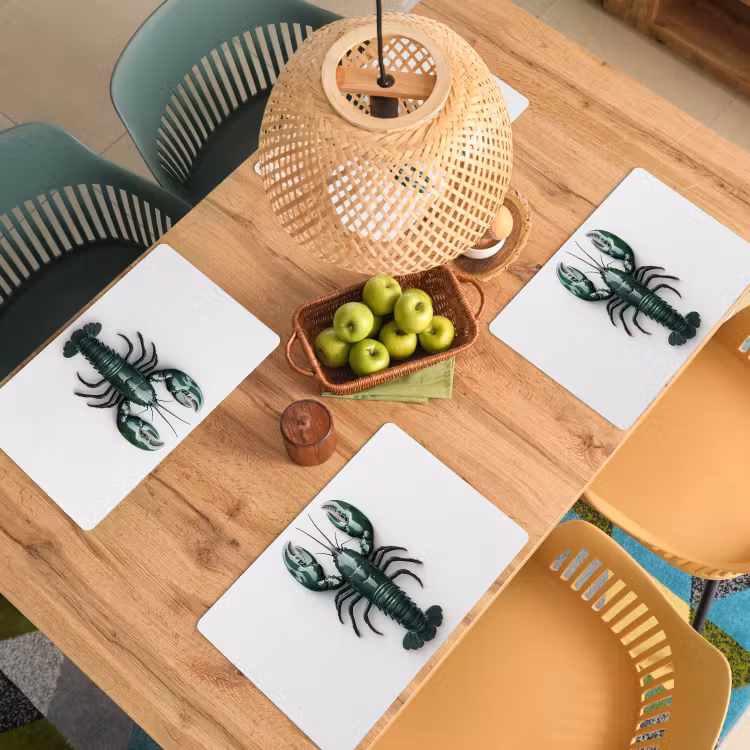 Vinilo para manteles individuales - Cáncer - Glossier - Verde - Blanco — 3