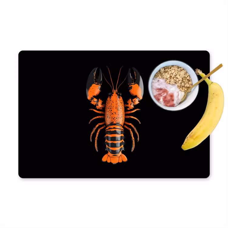 Vinilo para manteles individuales - Cáncer - Naranja - Negro - Moderno — 1