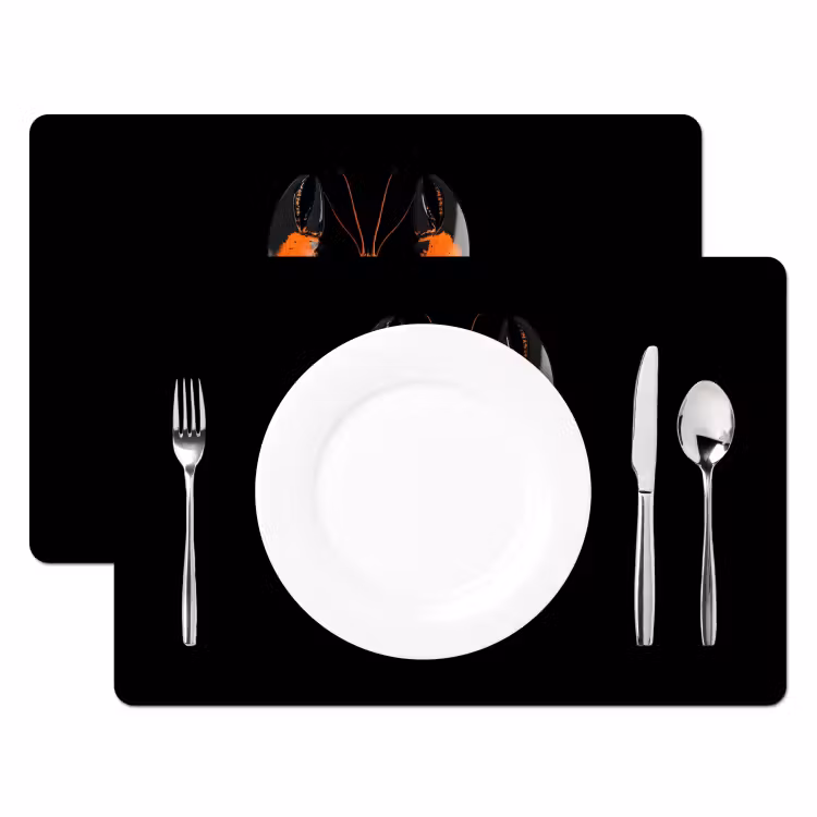 Vinilo para manteles individuales - Cáncer - Naranja - Negro - Moderno — 2