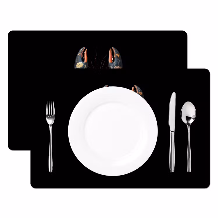 Vinilo para manteles individuales - Cáncer - Negro - Motivo floral - Artístico — 2