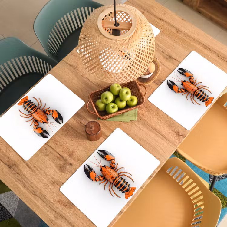 Vinilo para manteles individuales - Cáncer - Negro - Naranja - Blanco - Único — 3