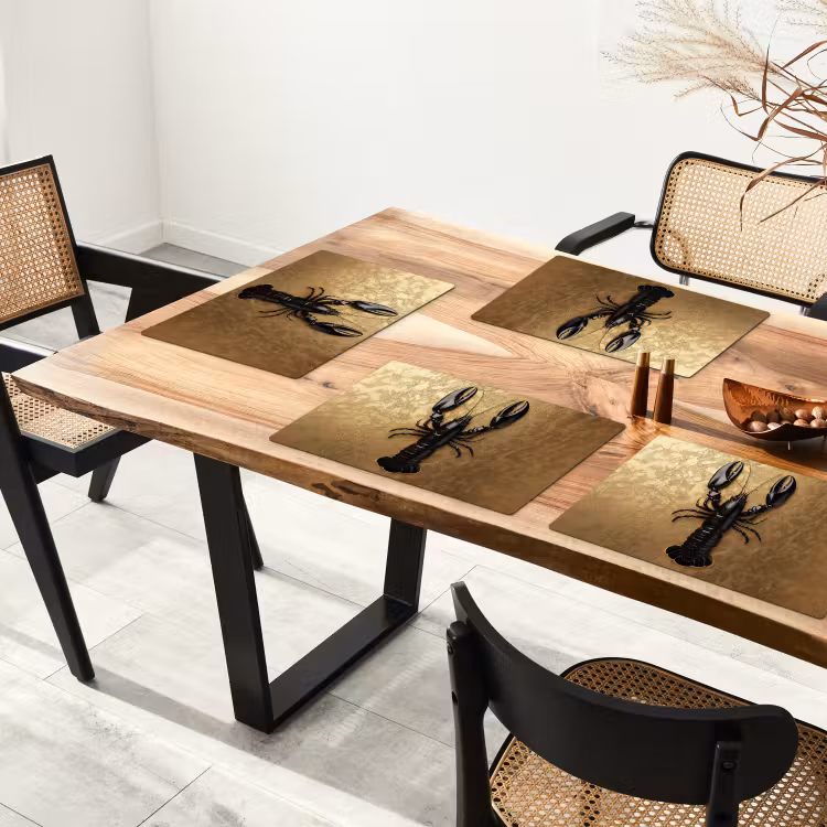 Vinilo para manteles individuales - Cáncer - Negro - Oro - Lujo — 4