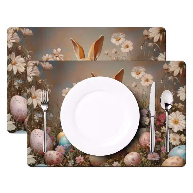 Salvamantel – 6 piezas - Conejo de Pascua - Primavera - Huevos de Pascua — 2