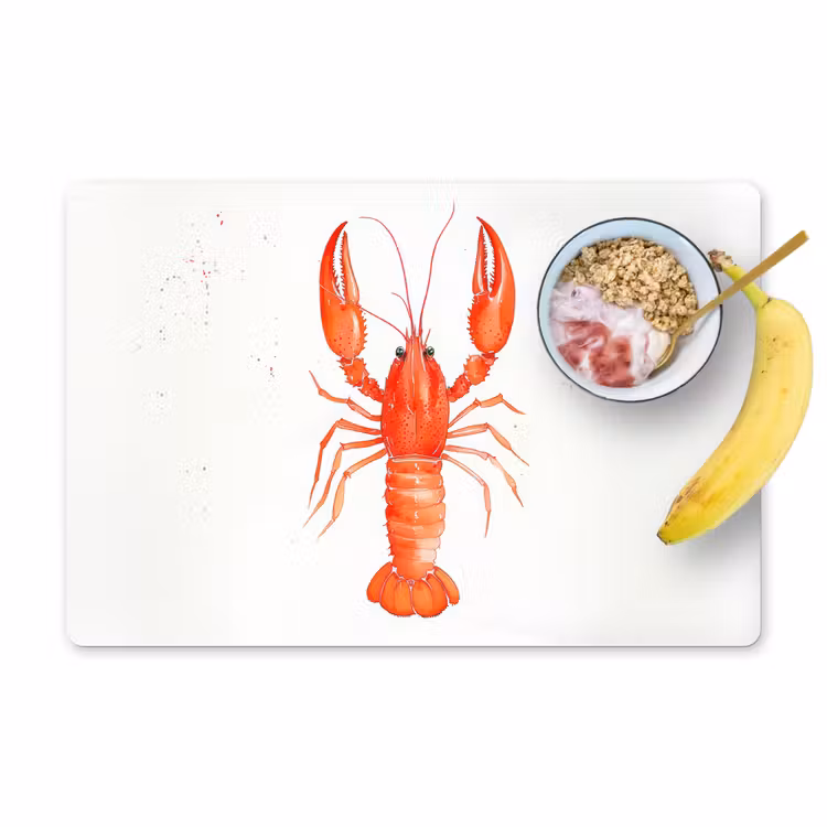 Vinilo para manteles individuales - Langosta - Acuarela - Naranja — 1