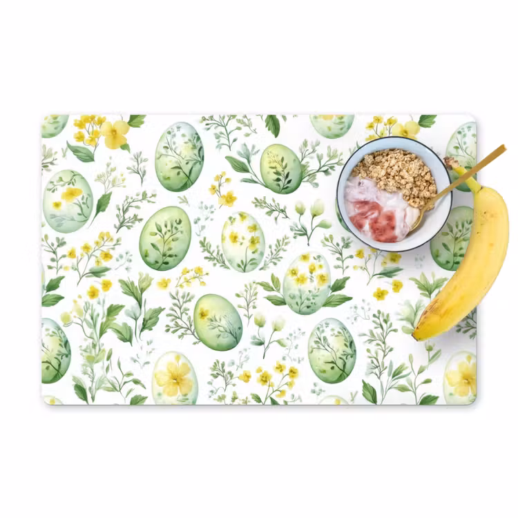 Salvamantel – 6 piezas - Patrón - Verde - Huevos — 1