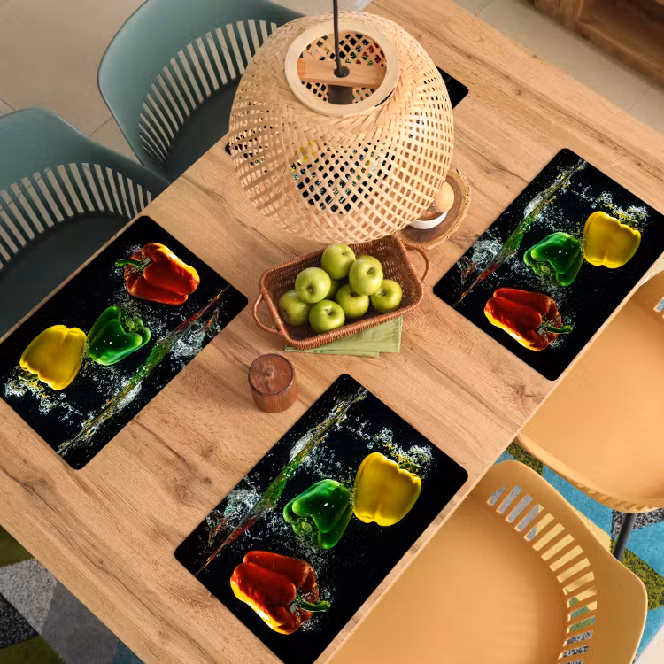 Vinilo para manteles individuales - Pimientos en el agua — 3