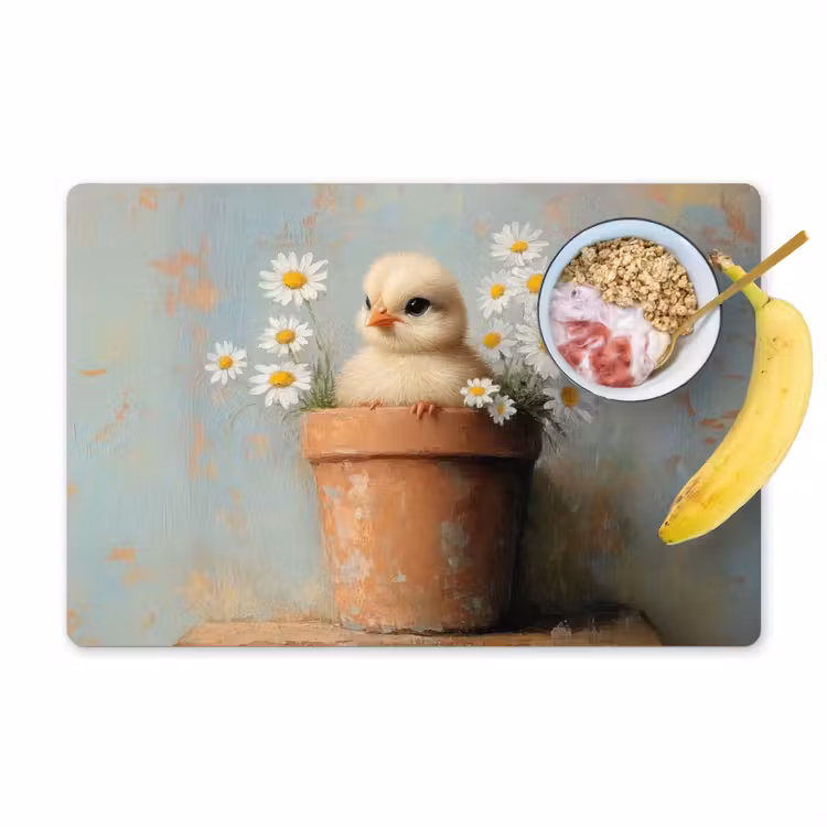 Salvamantel – 6 piezas - Maceta - Pollito - Flores — 1