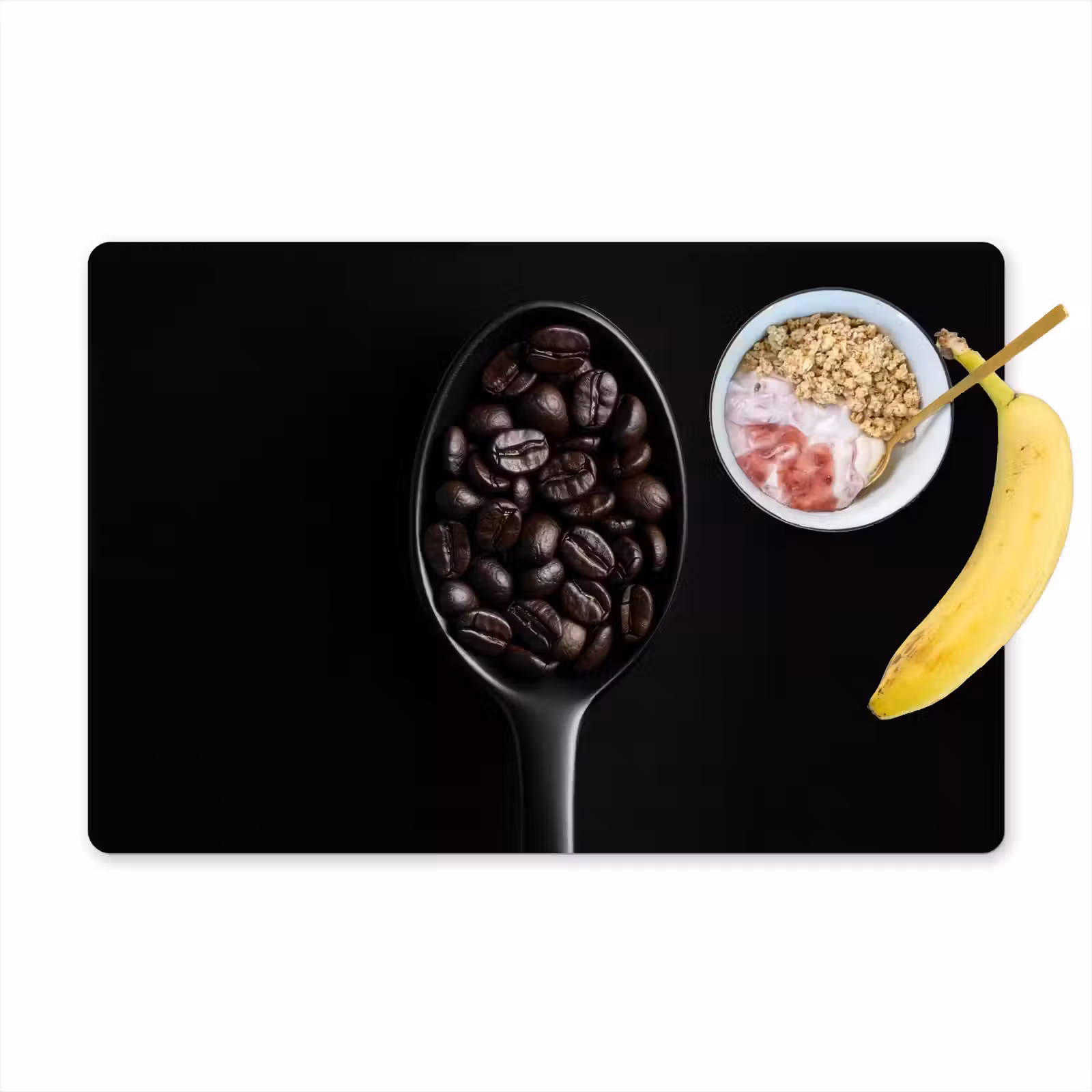Salvamanteles - Café en grano - Cuchara - Negro — 1