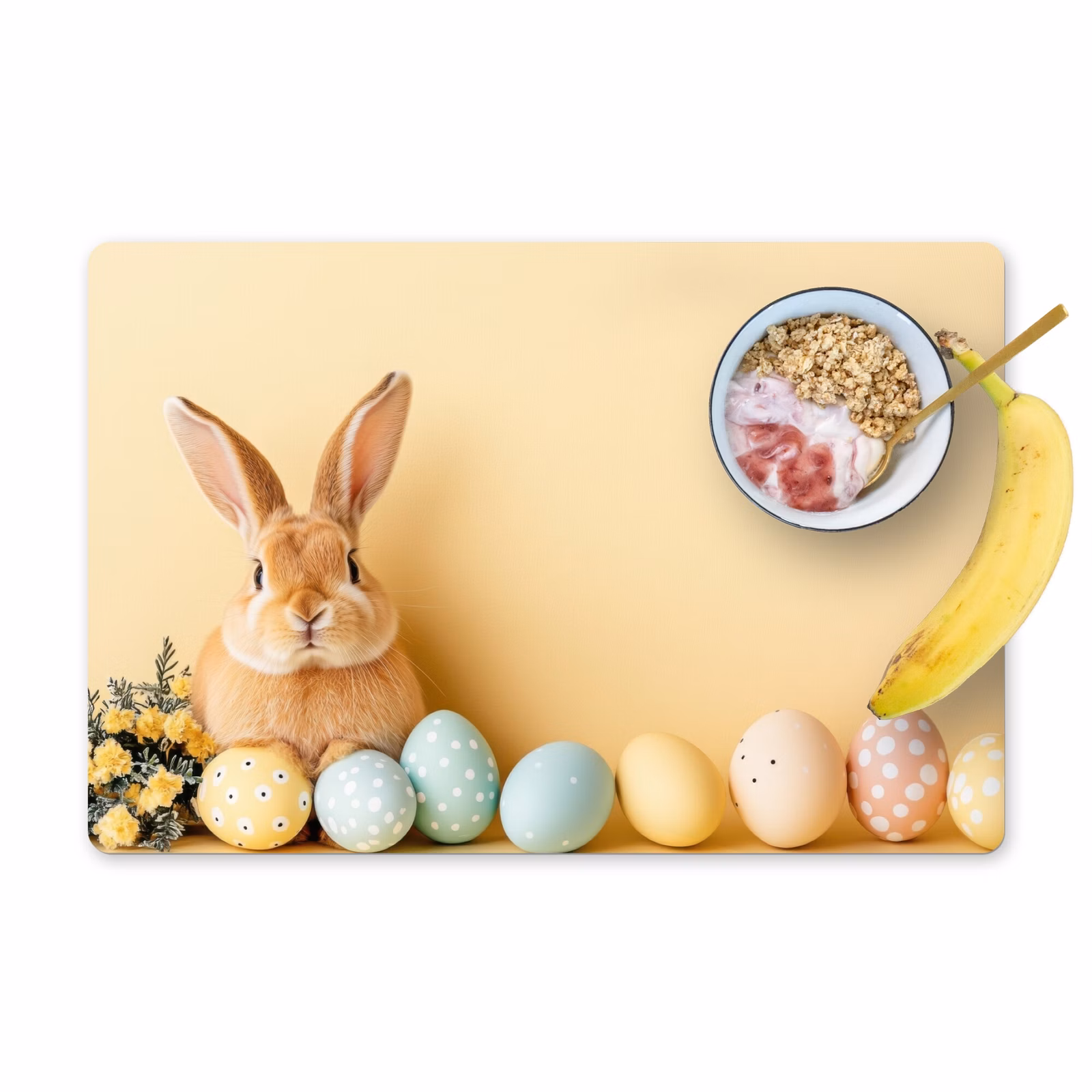 Salvamantel – 6 piezas - Huevos - Conejo - Tonos pastel — 1
