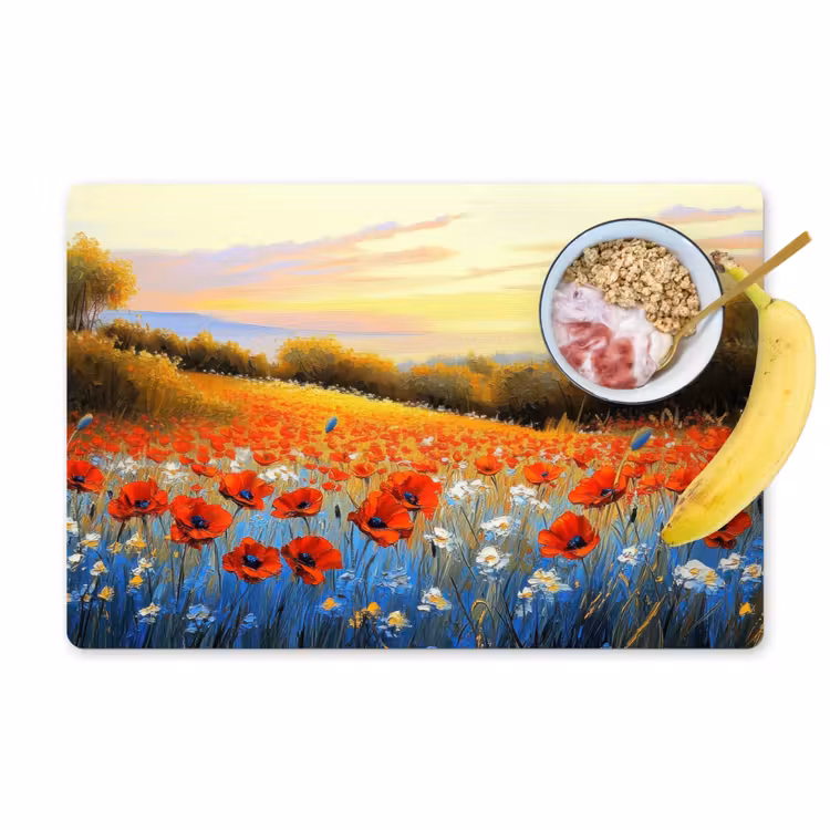 Vinilo para manteles individuales - Amapola - Campo de flores - Colorido — 1