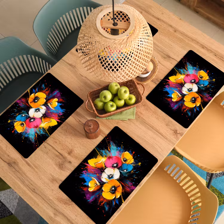 Salvamanteles - Flores - Colorido - Graffiti - Moderno - Ramo — 3
