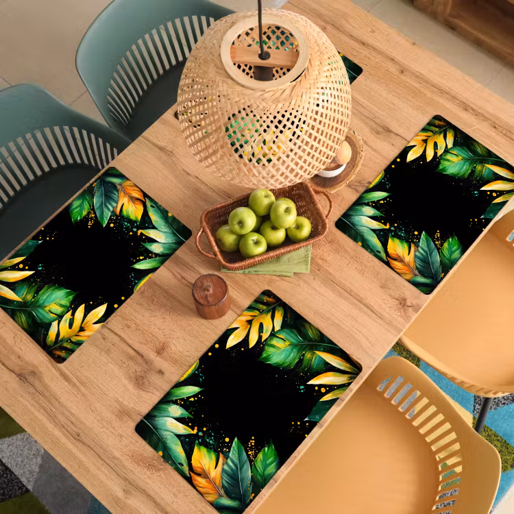 Salvamanteles - Hojas - Verde - Amarillo - Pintura - Selva — 3
