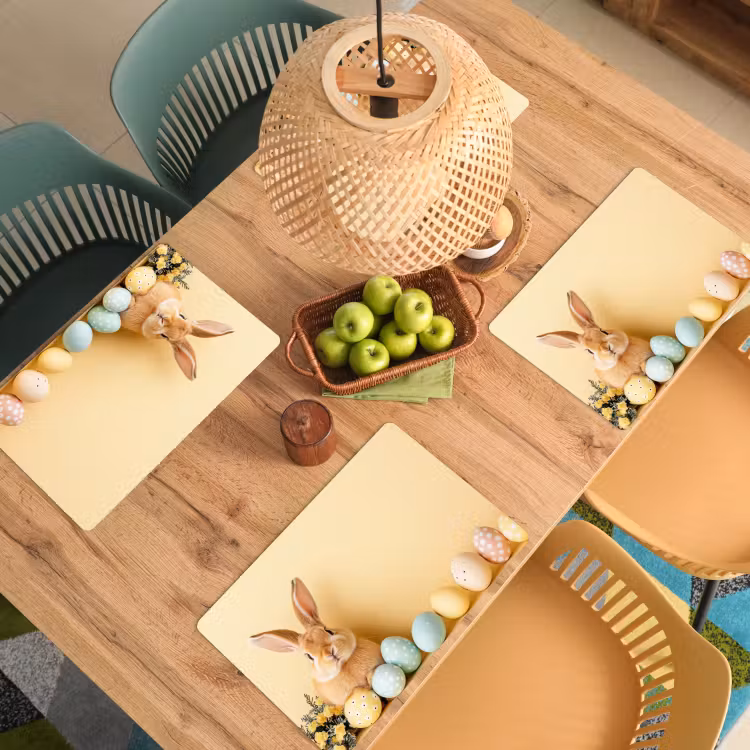 Salvamantel – 6 piezas - Huevos - Conejo - Tonos pastel — 3