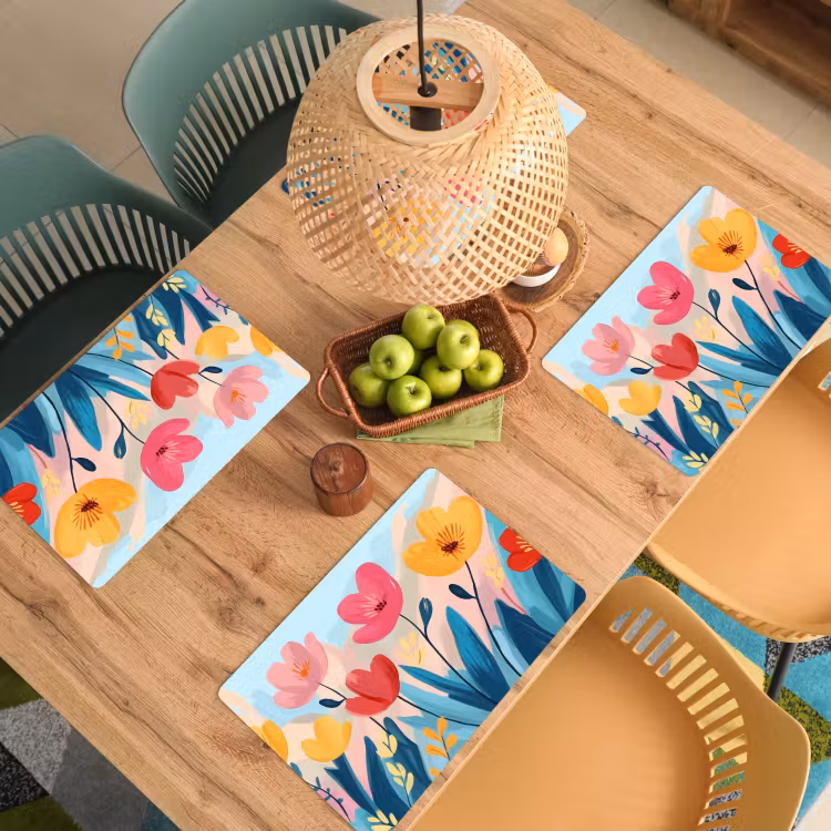 Vinilo para manteles individuales - Ilustración - Flores - Colorido — 3