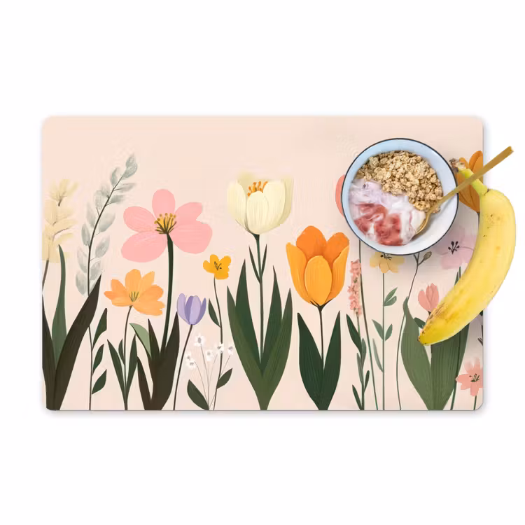 Vinilo para manteles individuales - Tonos pastel - Flores - Ilustración — 1