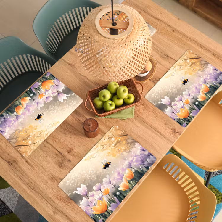 Vinilo para manteles individuales - Violetas - abeja - Luz del sol — 3