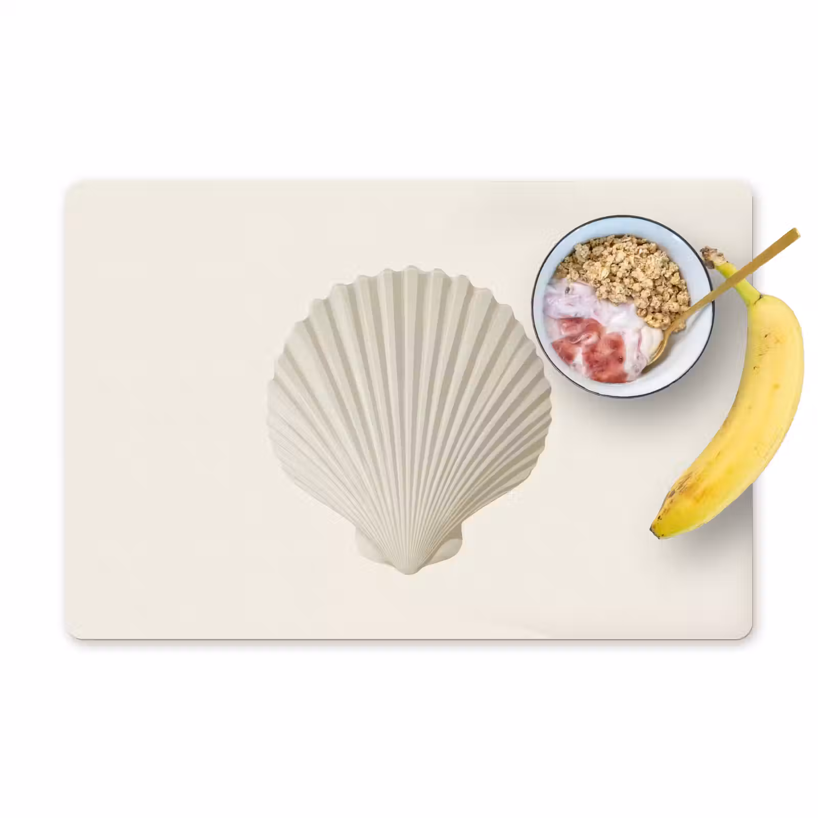Vinilo para manteles individuales - Concha - Minimalista - Blanco — 1