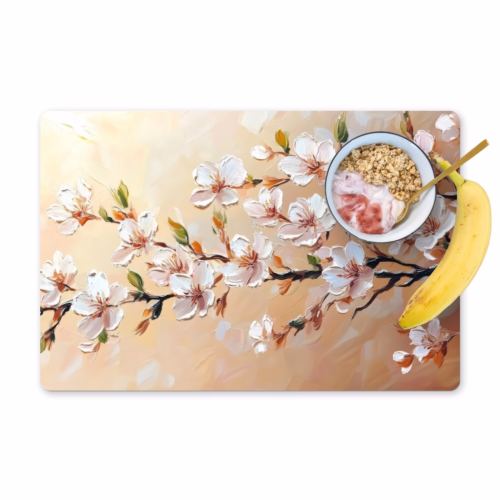 Vinilo para manteles individuales - Ramas en flor - Pintoresco - Rosa — 1