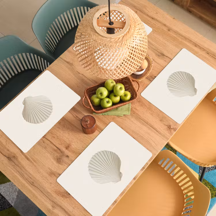 Vinilo para manteles individuales - Concha - Minimalista - Blanco — 3