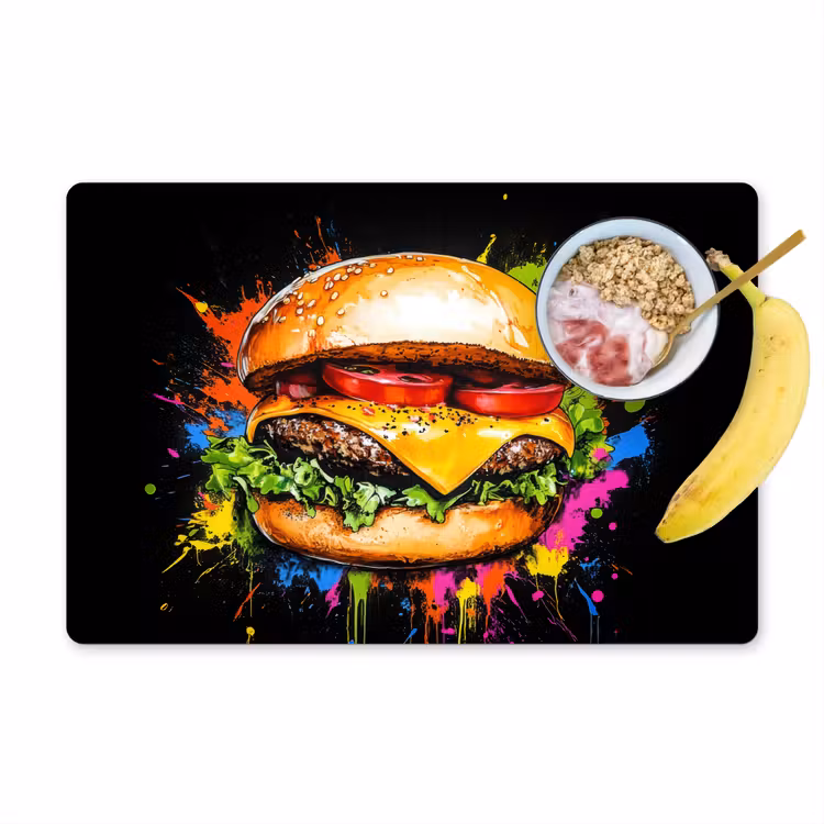 Salvamanteles - Hamburguesa - Graffiti - Pintura - Colorido - Comida - Abstracto — 1