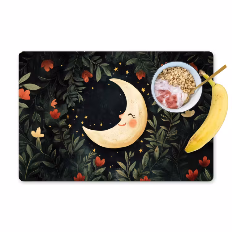 Salvamanteles - Luna - Flores - Cielo nocturno — 1
