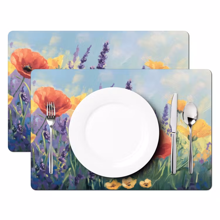 Vinilo para manteles individuales - Pradera - Flores - Colorido — 2