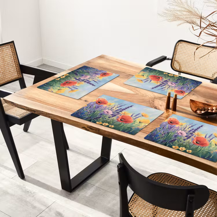 Vinilo para manteles individuales - Pradera - Flores - Colorido — 4