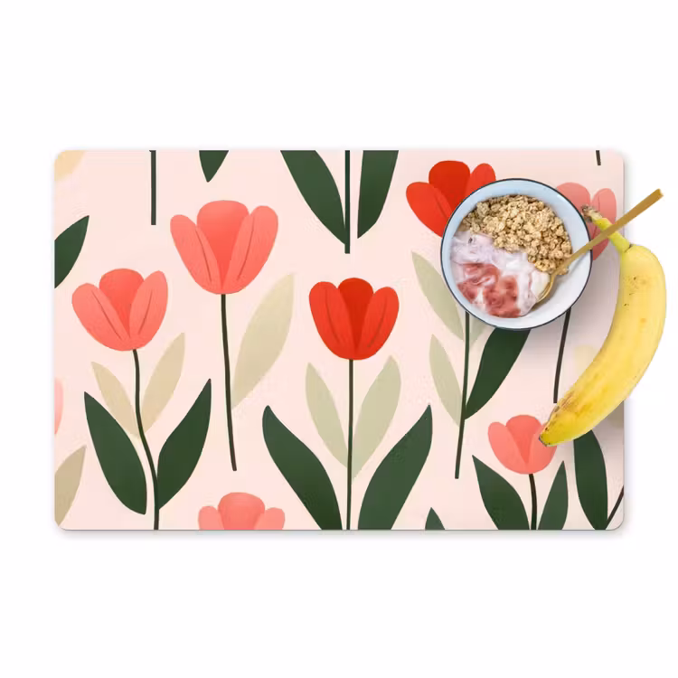 Vinilo para manteles individuales - Tulipanes - Moderno - Rosa — 1
