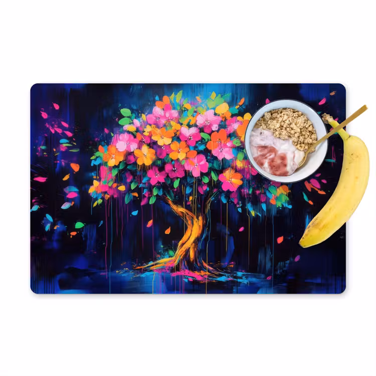 Salvamanteles - Árbol - Flores - Mágico - De colores — 1