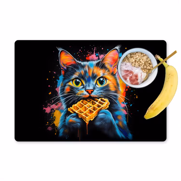 Salvamanteles - Gato - Graffiti - Colorido - Gofre - Comida — 1