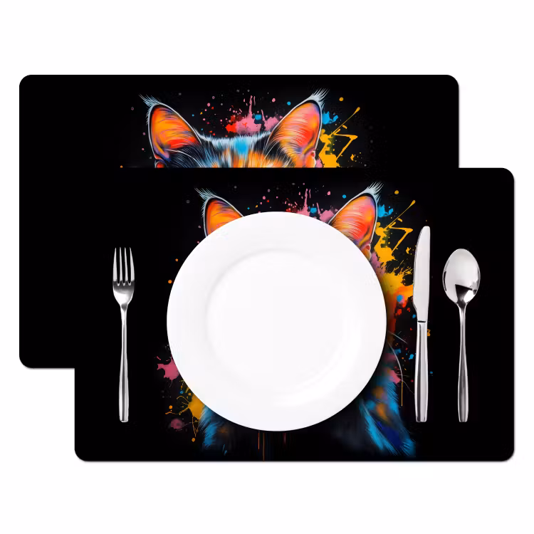 Salvamanteles - Gato - Graffiti - Colorido - Gofre - Comida — 2