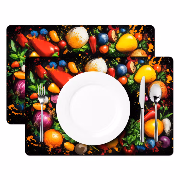 Salvamanteles - Verduras - Graffiti - Colorido - Cocina - Abstracto — 2